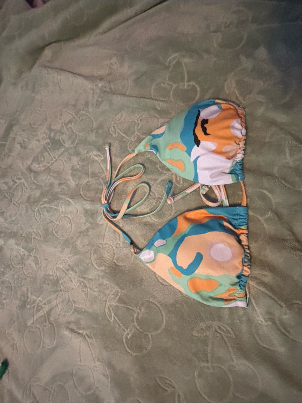Abstract Multi-Color Triangle Bikini Top - Picture 1 of 2